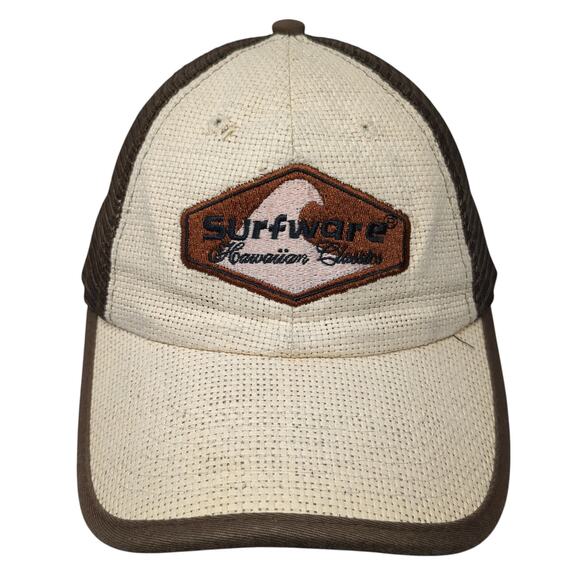 Surfware Hawaiian Classics snapback Trucker Hat Brown On Adjustable Mesh Back - Picture 1 of 9
